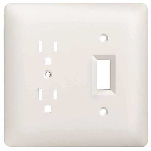 TAYMAC 2400W MASQUE 2-Gang Duplex/Toggle Wallplate, White Smooth