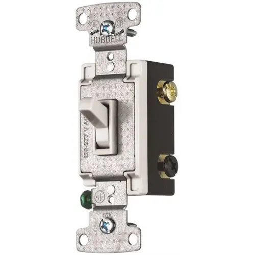 HUBBELL WIRING RS415W 15 Amp 120-Volt 4-Way Self Grounding Toggle Switch, White