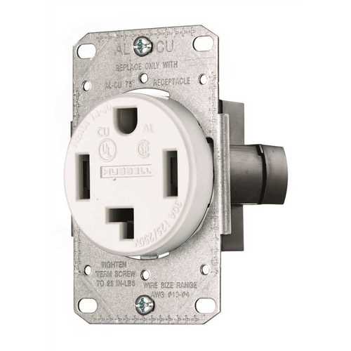 30 Amp 3-Pole 4-Wire 14-30R Range and Dryer Outlet, White