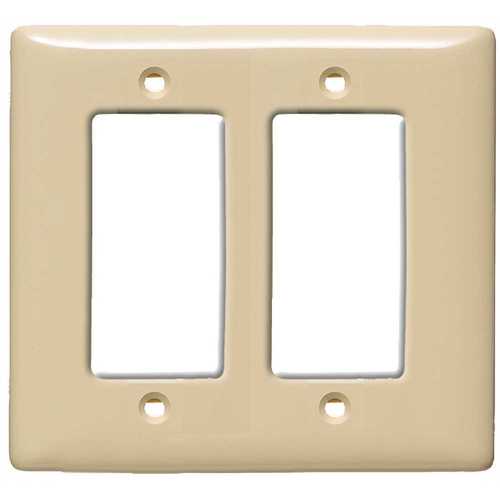 HUBBELL WIRING NP262W 2-Gang Decorator Wall Plate, White