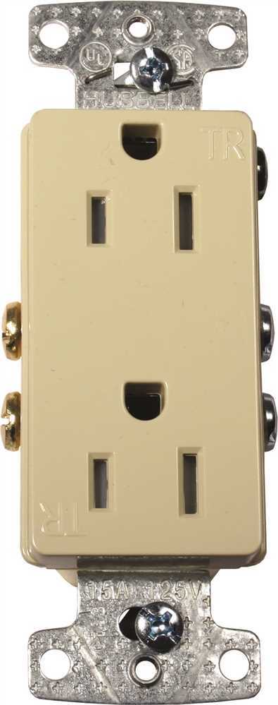 HUBBELL WIRING RRD15SWTR 15 Amp Tamper Proof Self-Grounding Decorator Receptacle, White