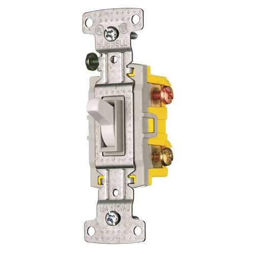 HUBBELL WIRING RS315W 15 Amp 120-Volt 3-Way Toggle Switch, White