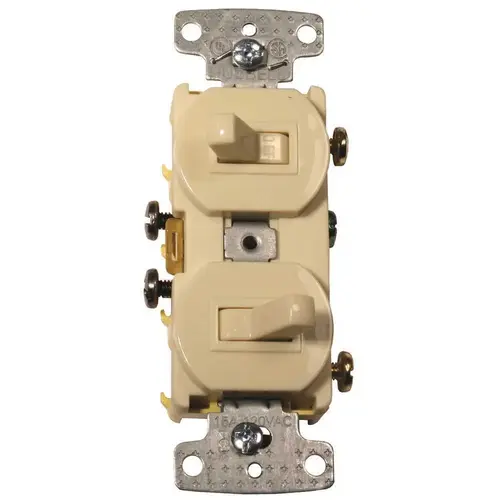 HUBBELL WIRING RC103W 15 Amp 3-Way Regular Combo Toggle Switch, White