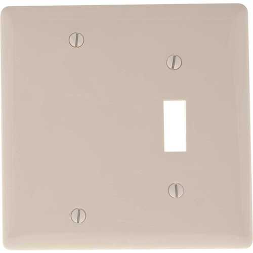 HUBBELL WIRING NP113W 2-Gang Toggle Blank Wall Plate, White