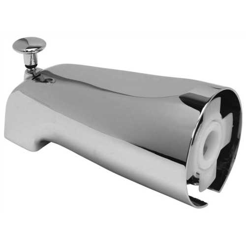 Proplus 609526 Bathtub Spout with Top Diverter and Adjustable Slide Connector in Chrome