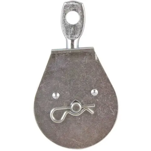 MIBRO 152880 2-1/2 in. Heavy-Duty Single-Sheave, Swivel-Eye Pulley, 550 lbs. Safe Work Load Brushed Nickel Or Chrome and Pewter