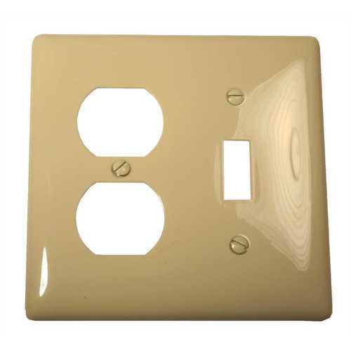 HUBBELL WIRING NP18I 2-Gang Duplex Toggle Wall Plate, Ivory