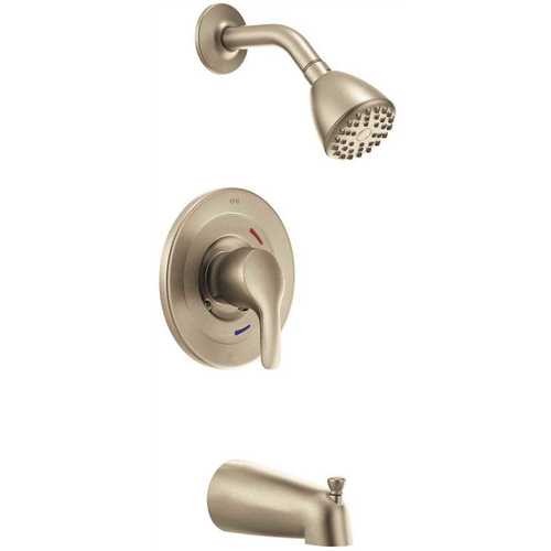 Baystone Lever Handle Tub/Shower Trim Kit for Use with Cycling Valves in Brushed Nickel