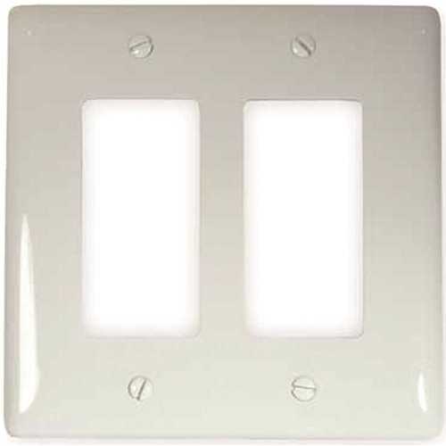 HUBBELL WIRING NPJ262W 2-Gang MIDI Decorator Wall Plate, White