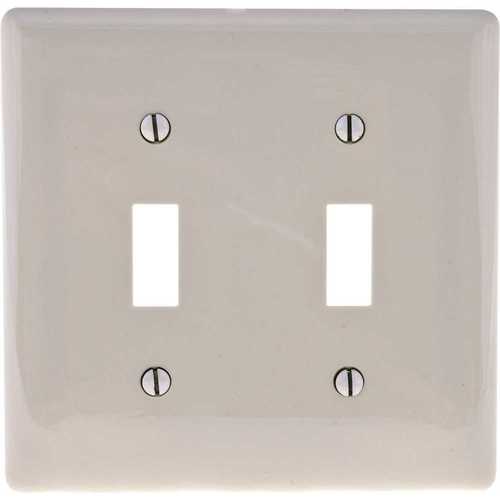 HUBBELL WIRING NP2W 2-Gang Toggle Wall Plate, White