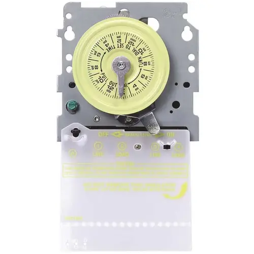 T100 Series 40 Amp 24-Hour Mechanical Mechanism with Single Pole Single Throw switching 120 VAC, Gray