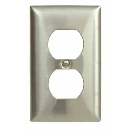HUBBELL WIRING SS8 1 Gang, 4-1/2 Inch Long x 2.78 Inch Wide, Standard Outlet Wall Plate Stainless Steel