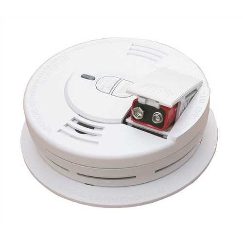 Kidde 21006376 Hardwire Smoke Detector with 9V Battery Backup, Ionization Sensor, and 2-button test/hush White