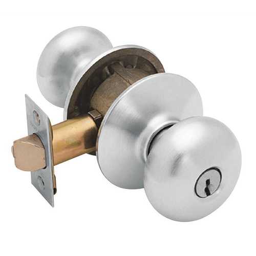 PLYMOUTH ENTRY LOCKSET F51 SATIN NICKEL