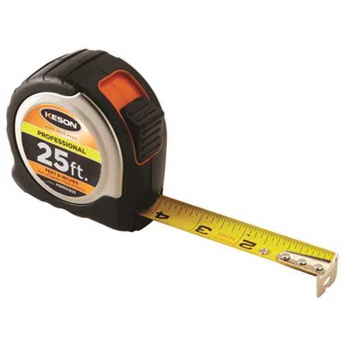KESON INDUSTRIES PGPRO1825V SHORT MEASURING TAPE, PROFESSIONAL SERIES, 25 FT. X 1 IN., ORANGE