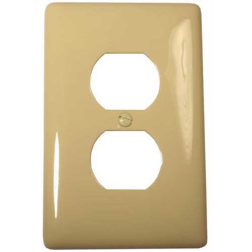 1-Gang Duplex Wall Plate, Ivory