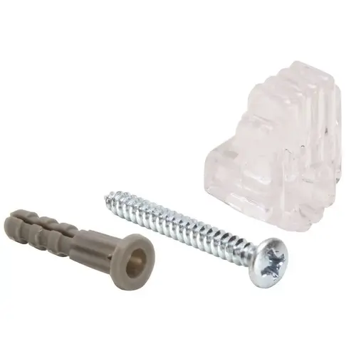 MIRROR CLIPS WITH FASTENERS 1/4 IN Clear - pack of 50