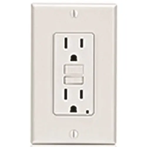 15 Amp Self-Test SmartlockPro Slim Duplex GFCI Outlet, Light Almond