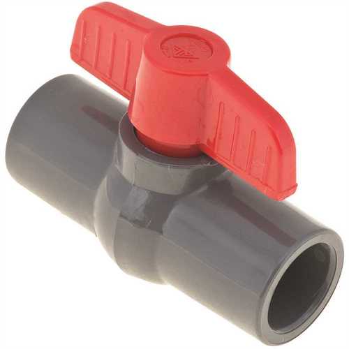 Sch 80 PVC Ball Valve Slip X Slip, 1/2 in