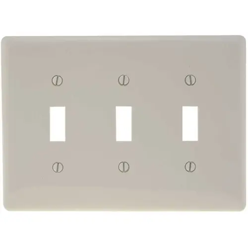 HUBBELL WIRING NPJ3W 3-Gang MIDI Toggle Wall Plate, White