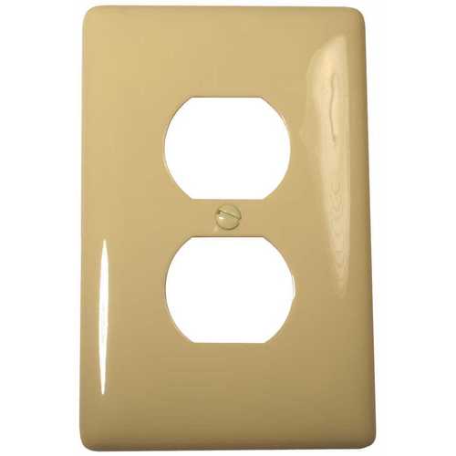 1-Gang MIDI Duplex Wall Plate, Ivory