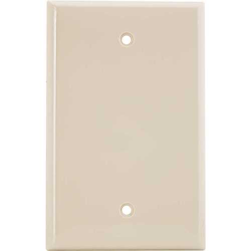 1-Gang Mid-Size Plastic Blank Wall Plate, Ivory (10-Pack)