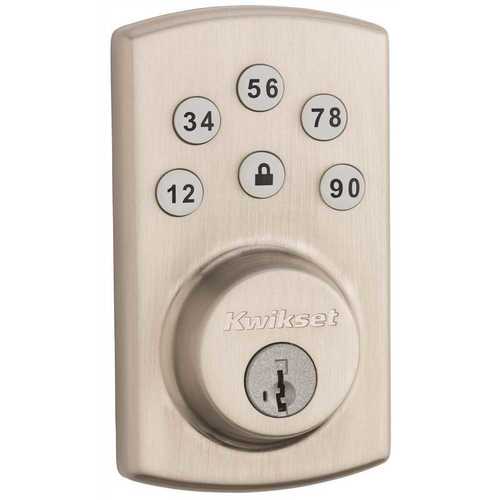 Powerbolt Satin Nickel Single-Cylinder Electronic Keypad Deadbolt Featuring SmartKey Seurity