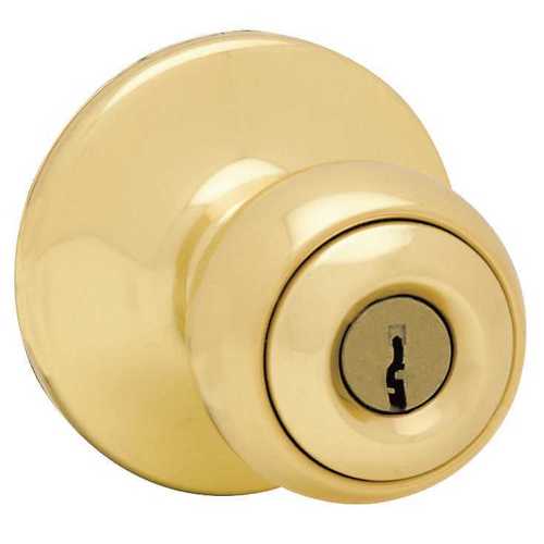 Keyed Entry Door Knob Lock US3 Polished Brass