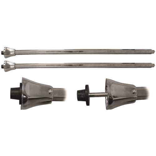 27 in. Adjustable Lavatory Legs for Wall Mounted Sinks in Chrome