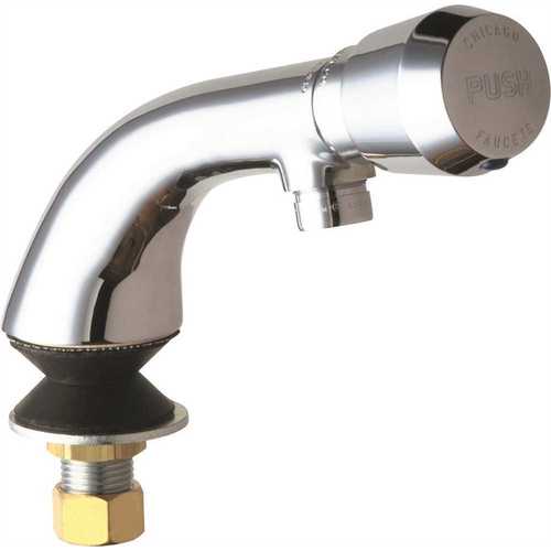 Single Hole 1-Handle Low Arc Bathroom Faucet in Chrome with 4-1/8 in. Integral Cast Brass Spout