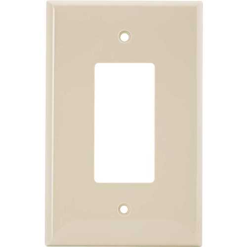 1-Gang Decorative Wall Plate, Oversize, Plastic, Ivory (10 Per Pack)