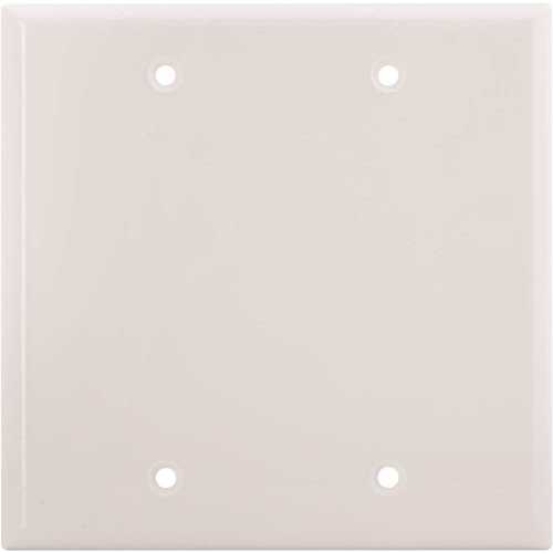 2-Gang Standard Size Plastic Blank Wall Plate, White