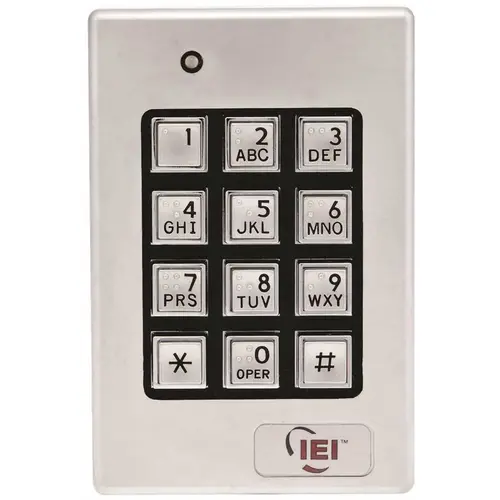 INTERNATIONAL ELECTRONICS 0-232140 IEI SEALED ENV. OUTDOOR KEYPAD SYSTEM, 120 USER