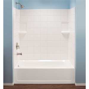 Mustee 670WHT Topaz 30 in. x 60 in. x 59 in. Direct-to-Stud Tub ...