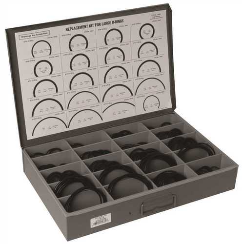 ASSORTED O-RING KIT, SIZES 1-7/8 TO 5-7/8 IN., IN STORAGE BOX