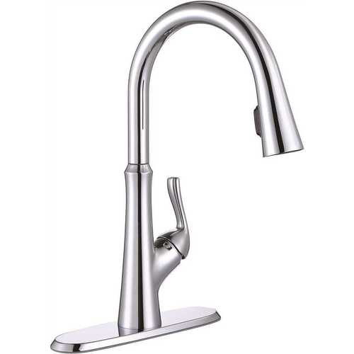 Creswell Single-Handle Pull-Down Sprayer Kitchen Faucet with Concealed Sprayer in Chrome Polished Chrome