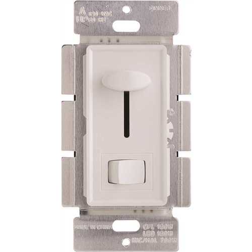 120-Volt 700-Watt Led Single Pole Slide Dimmer With Toggle On/Off Switch White