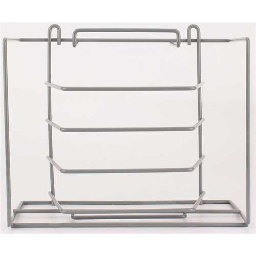 4-Compartment Small Parts Organizer Rack Gray