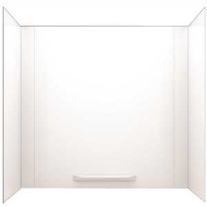 Swan GN-58.010 30 in. x 60 in. x 58 in. Easy Up Adhesive Alcove Tub Surround in White