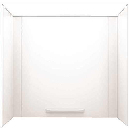 30 in. x 60 in. x 58 in. Easy Up Adhesive Alcove Tub Surround in White