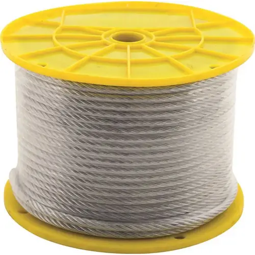 KingChain 505552 3/16 in. x 1/4 in. x 250 ft. Vinyl-Coated Galvanized Aircraft Cable, 7x19 Construction - 850 lbs Safe Work Load - Reeled