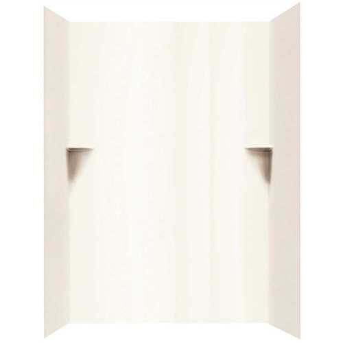 36 in. x 62 in. x 96 in. Easy Up Adhesive Alcove Surround in White