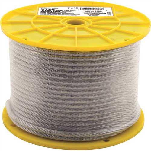 1/4 in. x 250 ft. Galvanized Uncoated Steel Wire Rope