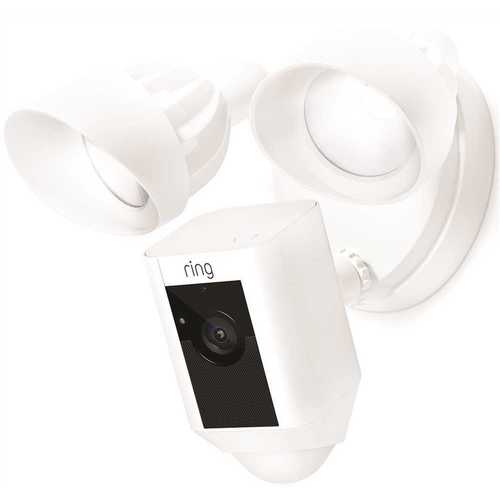 Outdoor Wi-Fi Cam with Motion Activated Floodlight, White