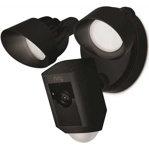 Outdoor Wi-Fi Cam with Motion Activated Floodlight, Black