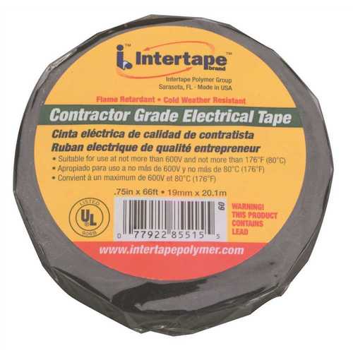 Intertape Polymer 607 CONTRACTOR GRADE PROFESSIONAL PVC ALL-WEATHER ELECTRICAL TAPE 3/4 IN. X 22 YD