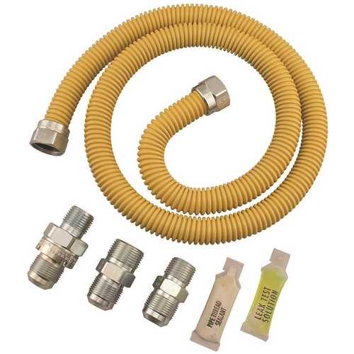 5/8 In Od, 1/2 In Id, Ss Connector, 1/2 In Mip X 1/2 In Mip Efv, 48 In Length, Yellow Coated