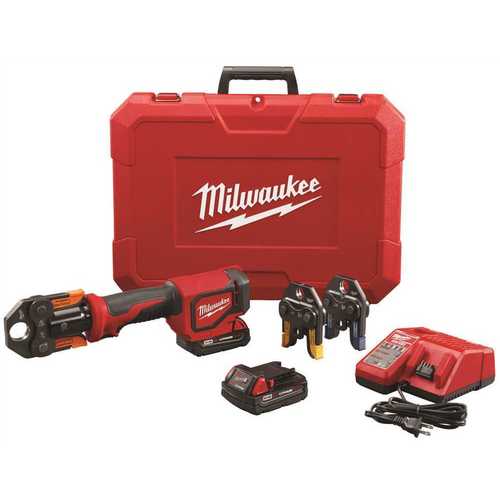 Milwaukee 2674-22P M18 18-Volt Lithium-Ion Cordless Short Throw PEX Press Tool Kit w/ (3) Viega PureFlow Jaws,(2) 2.0Ah Batteries & Charger