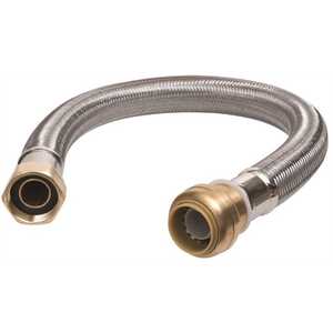 SharkBite u3088flex18lf 3/4 in. Push-to-Connect x 3/4 in. FIP x 18 in. Braided Stainless Steel Water Heater Connector