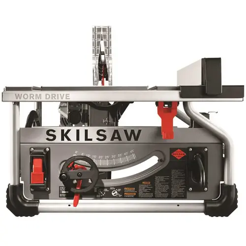 15 Amp Corded Electric 10 in. Portable Worm Drive Table Saw Kit with 30-Tooth Diablo Carbide Blade Silver